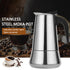 Stove Top Moka Coffee Pot Stainless Steel Filter Italian Espresso Coffee Maker Percolator Tool Mocha Cafetiere 100/200/300/450Ml