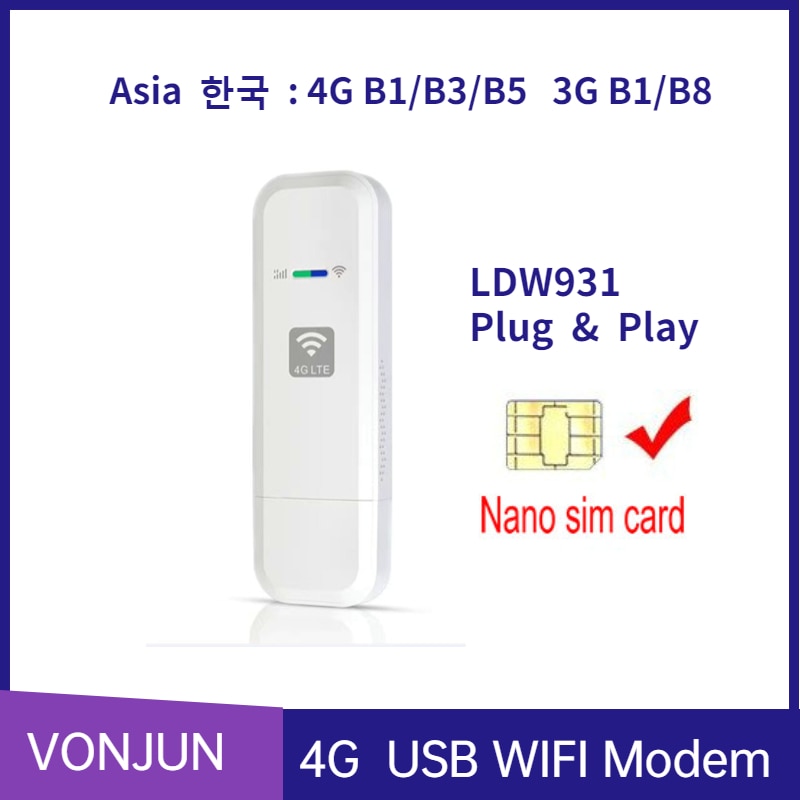 LDW931-2 4G Nano Sim Card Router WIFI Dongle Mobile Hotspot LTE Modem