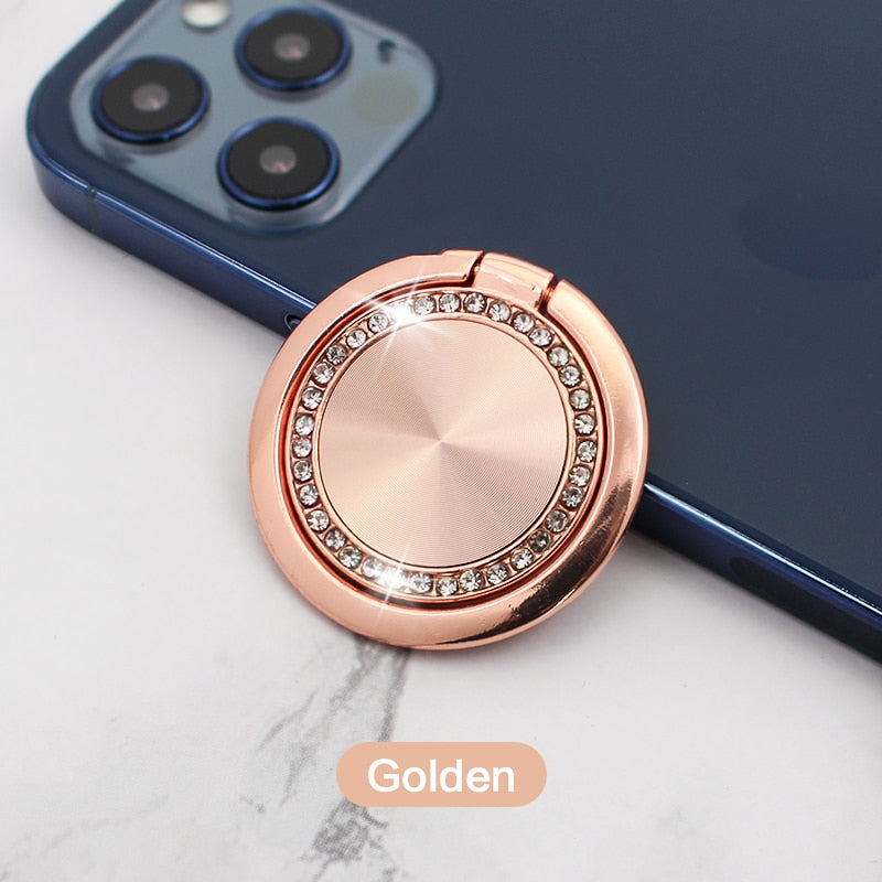 Luxury 360 Degree Universal Finger Ring Phone Holder Smartphone Magnet Metal Spin Rotatable Socket for Magnetic Smartphone Stand