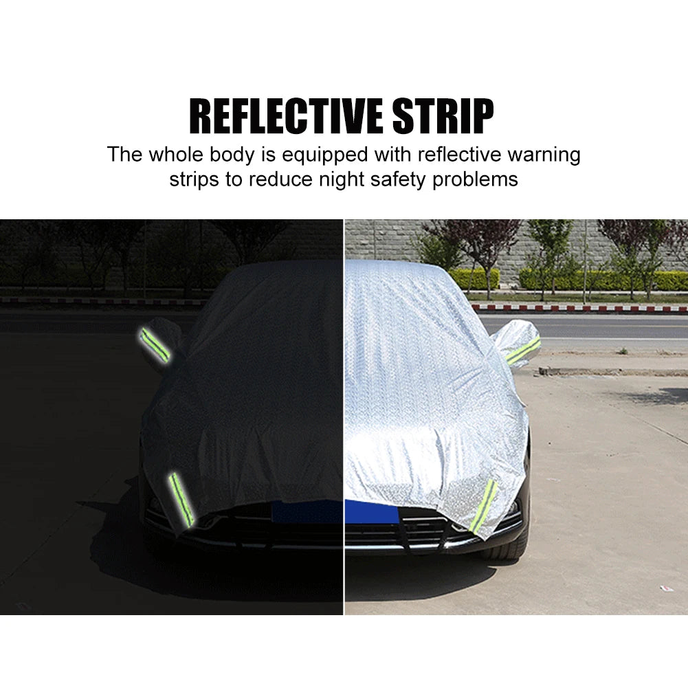 Half Car Cover Waterproof Outdoor Cover Oxford Sun Rain UV Protection Weather Proof Car Cover Universal for Hatchback SUV Sedan