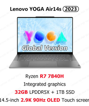 Lenovo 2023 YOGA Air14s Laptop AMD R7 7 7840S 16G/32GB RAM 1T/2TB SSD 14.5-inch 2.9K 90Hz OLED TouchScreen Computer Notebook PC