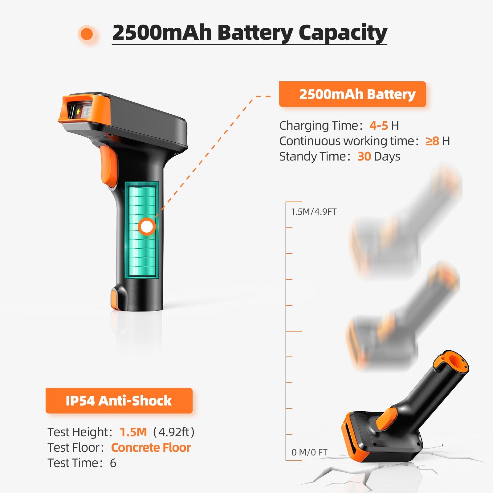 Eyoyo Bluetooth & USB Wired & 2.4G Wireless 1D/2D Barcode Scanner With Charging Base Support Windows Android iOS Computer Phone