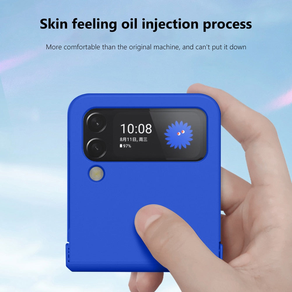 For Samsung Galaxy Z Flip3/4 5G Phone Case Macaron Color Silicone Foldable Soft-Touch Back Protective Cover for SamsungZ Flip3 4
