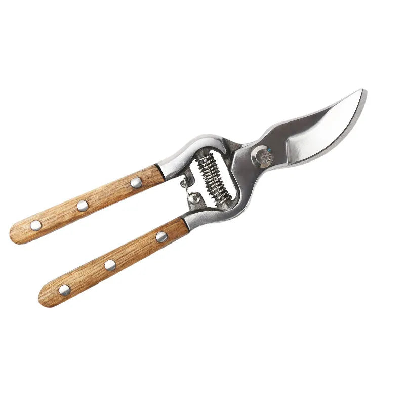 220mm Stainless Steel Household Gardening Scissors Long Wooden Handle Elbow Garden Scissors Garden Tools Pruning Shears
