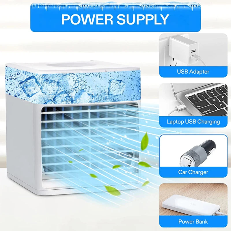 Personal Air Conditioner USB Portable Mini Chillers For Home Office Air Conditioner With 3 Wind Speeds Desktop Air Cooler Fan