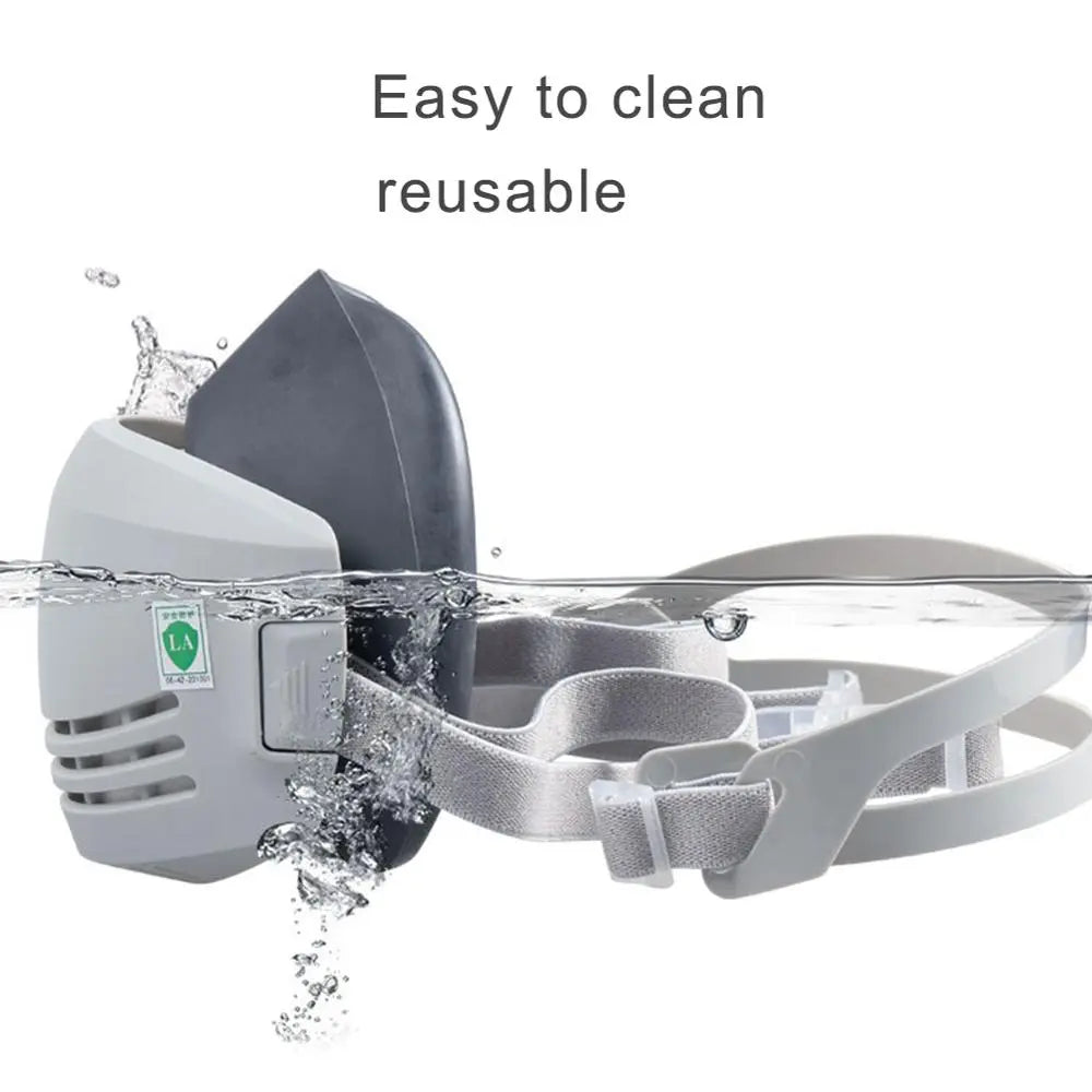 Half Face AntiDust-proofReusable Washable Respirator  Haze Fog Safety Construction Grinding Gas Mask Use 1201 Filter Cotton