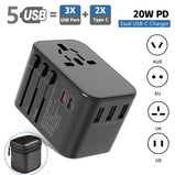 2000W Universal Converter Travel Charger Power Adapter With USB Ports 5.6A Smart Phone Fast Charging Worldwide Conversion Plug
