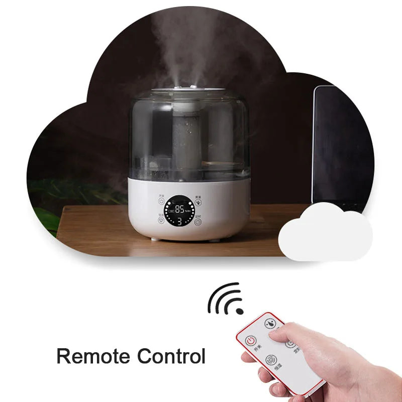 Smart Air Humidifier 3000ML with Remote Control Timer Double Mist for Home Office Essential Oil Aroma Diffuser Adjustable fogger