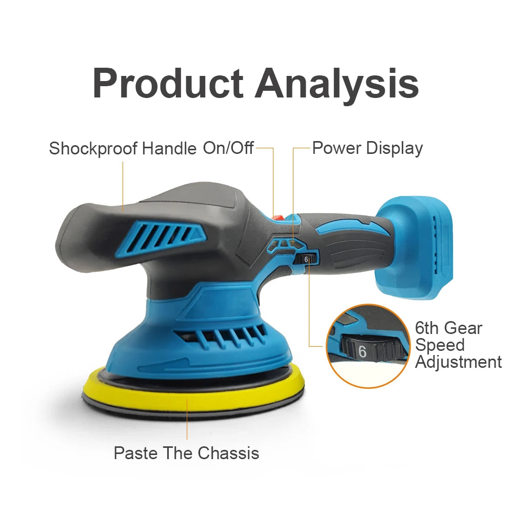 Electric Car Polisher High Efficient Cordless Auto Waxing Polishing Machine Multifunctional Eccentric Sander For Makita Battery