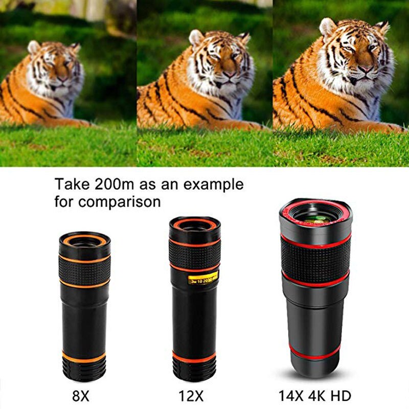 12x 8x Mobile Telephoto Telescope Lens 14x High-definition Photography Focusing External Mobile Phone Lens