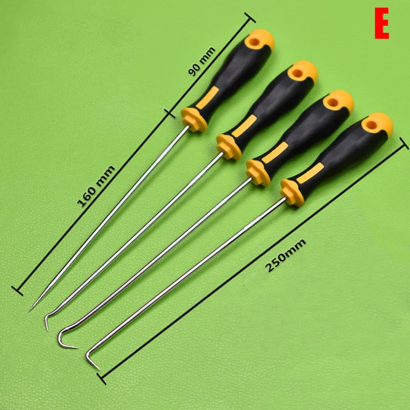 4Pcs Car Auto Vehicle Oil Seal Screwdrivers Set O Ring Removal Tool Gasket Puller Long Remover Tool Set Auto Car Pick and Hook