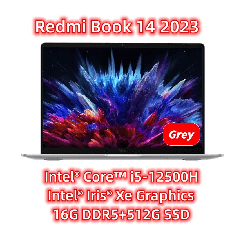 New Xiaomi Redmi Book 14 Laptop Intel Core I7-12700H/i5-12500H Iris Xe Graphics 16G+512G 2.8K 120Hz 14Inch Notebook 2023
