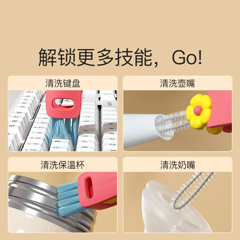 1pcs Multifunctional Cup lid Cleaning Brush 3 In 1 Household Detailing Cleaning Brushes Baby Bottle Cleaning Brush Tools