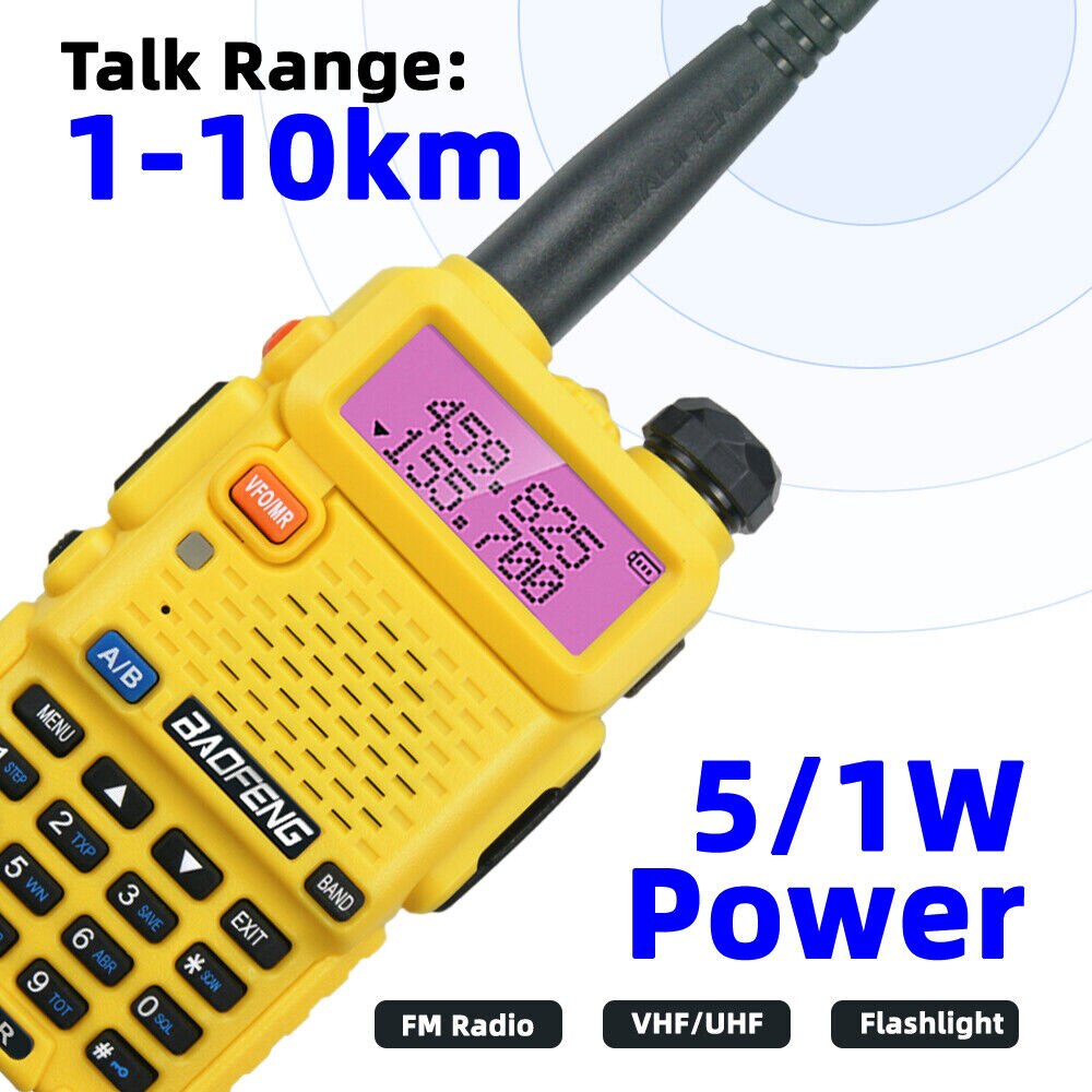 BaoFeng UV 5R Walkie-Talkie Portable FM cb Radio Stations Transceiver Wireless Set Dualband Long Range Two Way Radio For Hunting