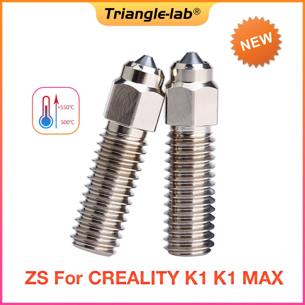 Trianglelab ZS K1 NOZZLE for CREALITY K1 K1 MAX Nozzle Hardened Steel PLATED COPPER High Temperature  Wear Resistant 3D Printer