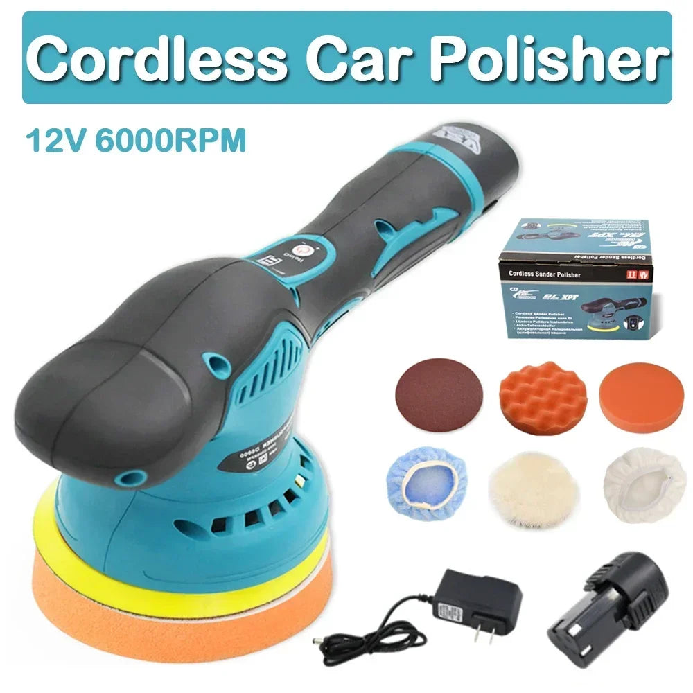 12V Cordless Car Polisher 8 Gears 380W Lithium Electric Polishing Waxing Machine For Repairing Scratches Wireless Sander Polish