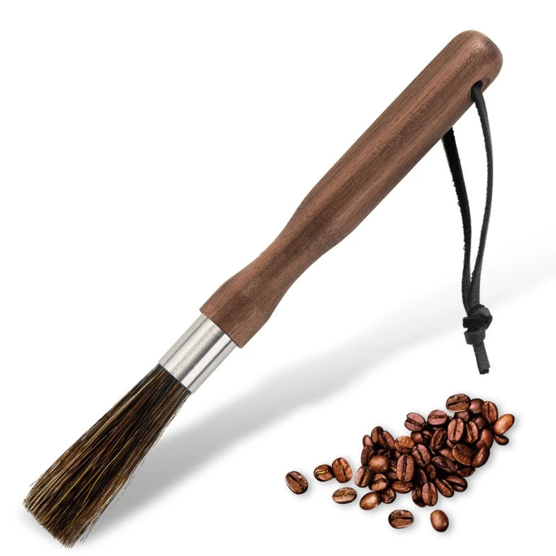 Wood Coffee Brush Anti-static Household Sweeping Bar Solid Wood Brush Grinder Coffee Powder Cleaning Brush for Cleaning