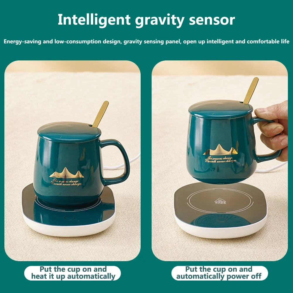 55℃ Coffee Mug Warmer Pad Cup Heater Coaster Constant Temperature Heating Electric Mug Mat Set Milk Tea Water Home Office Gift