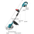 2800W 9 Inch Brushless Electric Lawn Mower Grass Trimmer Adjustable Foldable Cutter Garden Tools For Makita 18V Battery