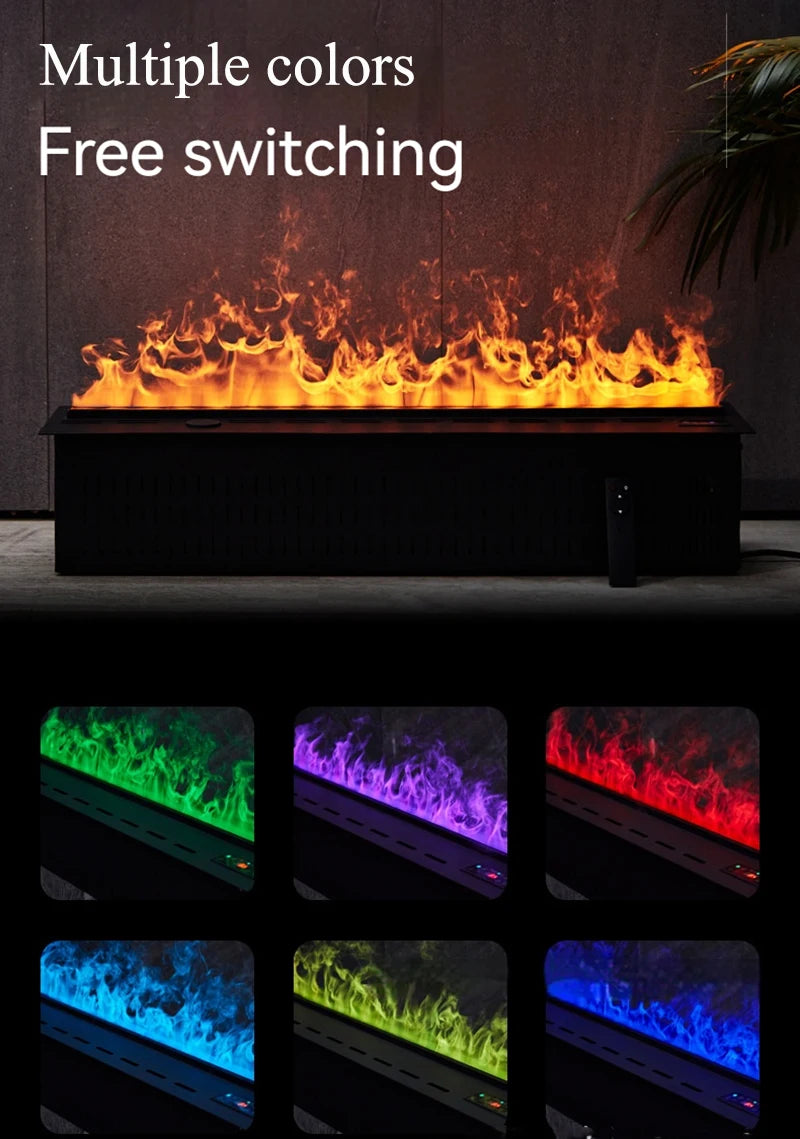 Intelligent 3D Simulation Atomized Fireplace Stove Smart Electric Fireplace Flame Decoration Humidifier Flame Steam Fireplace