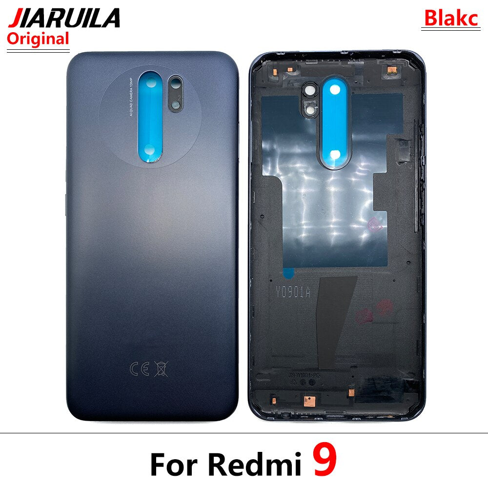 Original Battery Back Cover Rear Door Housing Case Replacement With Volume Power Button Side Key For Xiaomi Redmi 9A 9T 9C 9