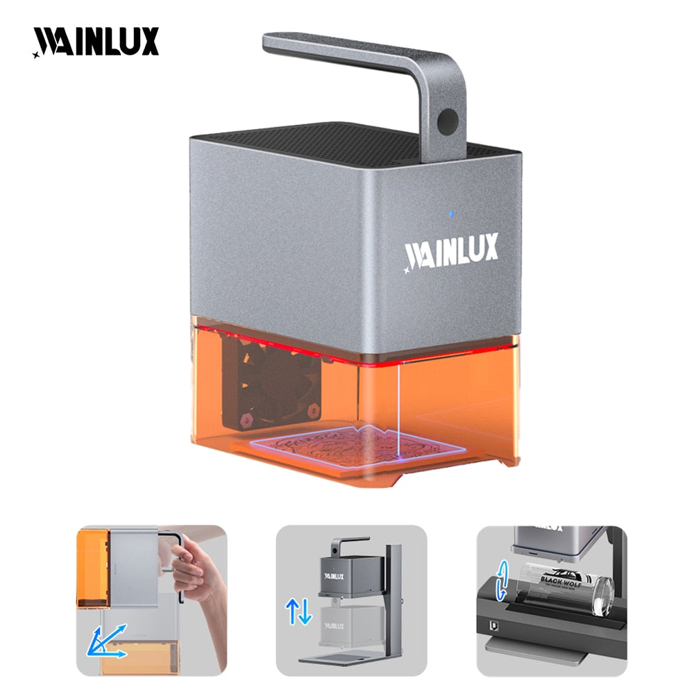 WAINLUX Z4 60W Laser Engraver Machine with Handheld Portable Mini Laser Engraving Cutter for DIY with Protective Goggles