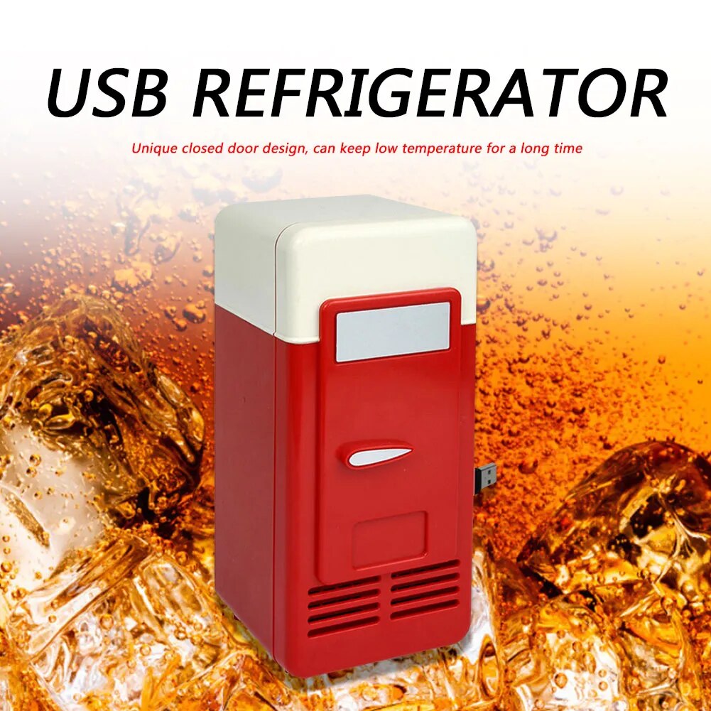 Portable 5V Desktop USB Electric Refrigerator Mini Car Beverage Drink Cooler Cooling Fridge for Home Picnic Camping Travel