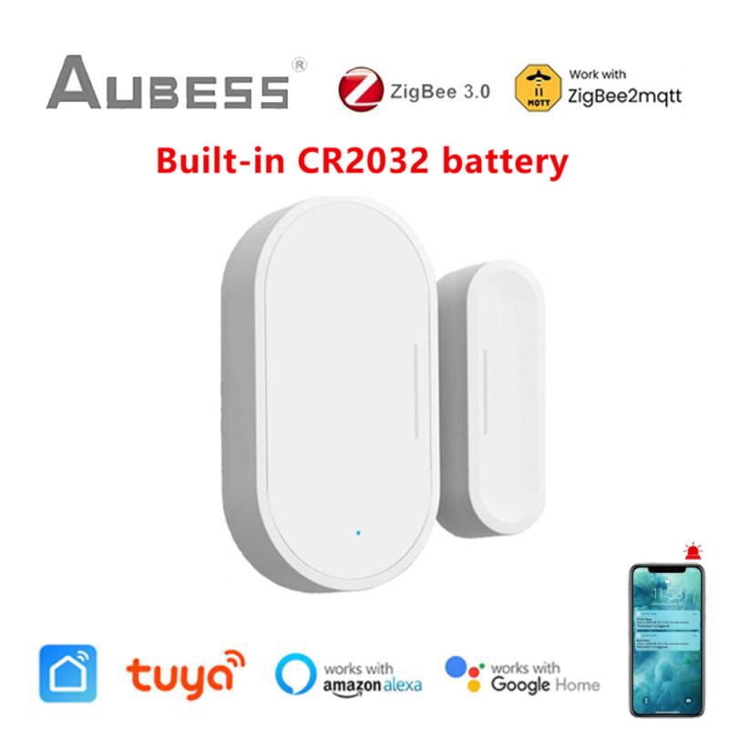 Tuya Zigbee 3.0 Door Window Sensor Smart Home Door Open Closed Detector SmartLife App Control Via Alexa Google Home Zigbee2MQTT