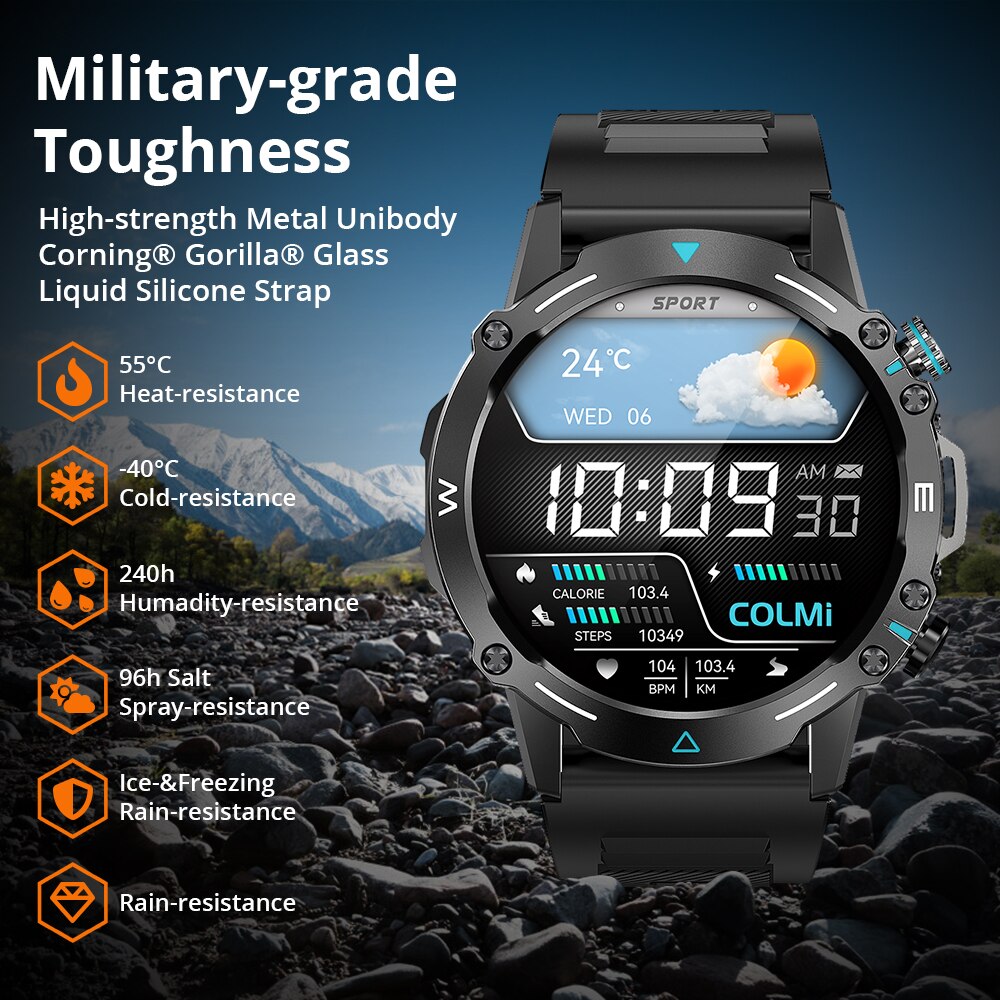 COLMI M42 Smartwatch 1.43'' AMOLED Display 100 Sports Modes Voice Calling Smart Watch Men Women Military Grade Toughness Watch
