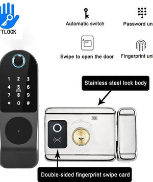 Fingerprint Lock Tuya Wifi Remote Contro Biometric Digital Smart Door Lock Bluetooth TTLock APP Passcode Card  Electronic Lock
