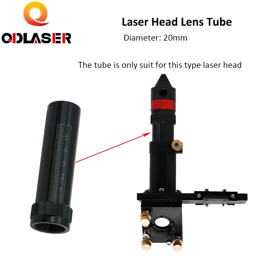 QDLASER T Series CO2 O.D.20 Tube for D20 F50.8 Lens for CO2 Laser Cutting Engraving Machine