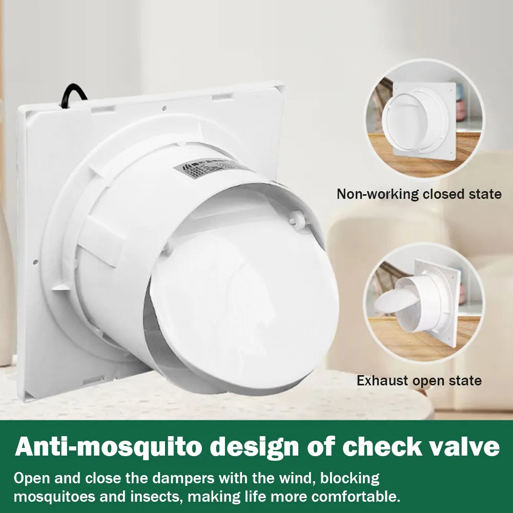 12V Exhaust Fan High Speed Air Extractor Energy-saving Solar Fan  Anti-Mosquito Design Hood Fan for Bathroom Kitchen Toilet