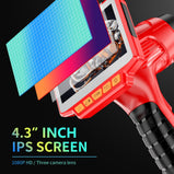 DVR 2M/5M/10M Cable Waterproof IP67 1080P,Three Lens 8mm Diameter, SYANSPAN Pipe Inspection Camera Security System Car Inspect