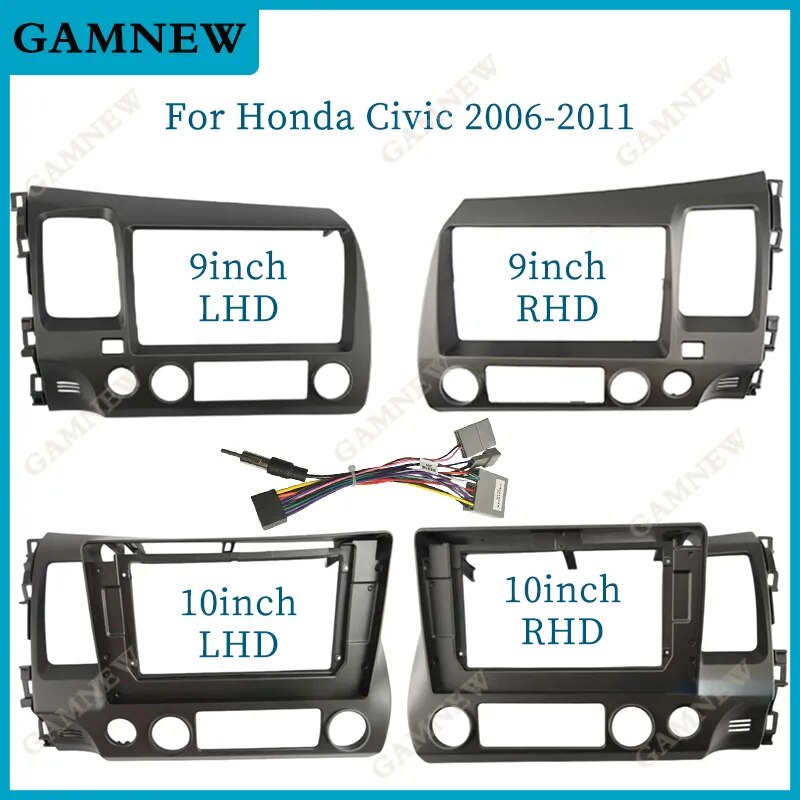 9 Inch 10 Inch Car Frame Fascia Adapter Android Radio Dash Fitting Panel Kit For Honda Civic G8 2006-2011