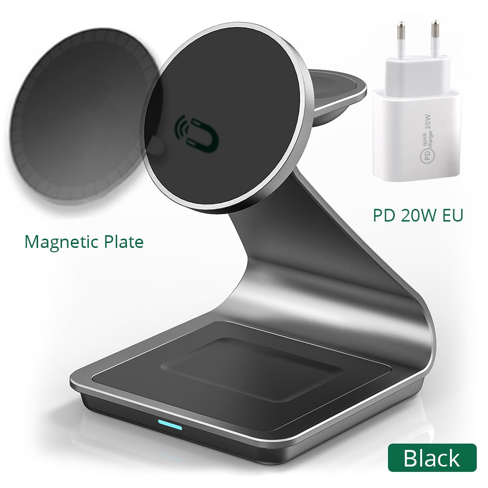 Bonola Magnetic 3 in 1 Wireless Charger for iphone 13/14 Pro max/12 30W Wireless Charging Station for Apple Watch/AirPods Pro