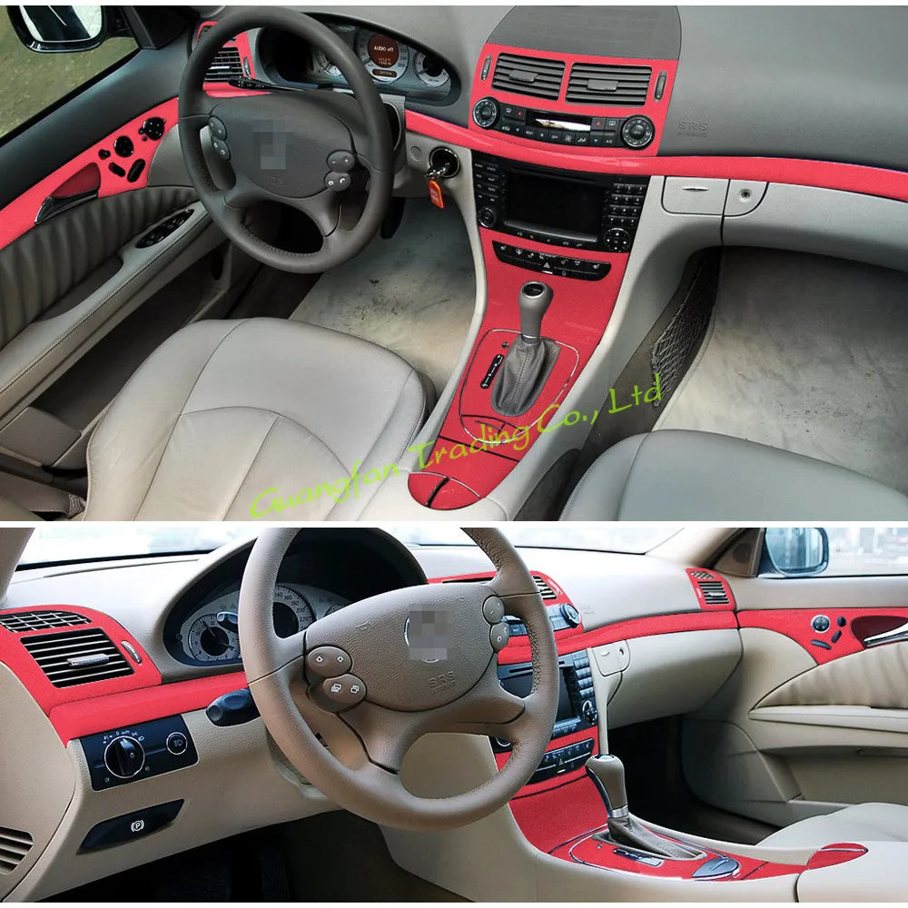 Car-Styling 5D Carbon Fiber Car Interior Center Console Color Change Molding Sticker Decals For Mercedes E Class W211 2003-2008