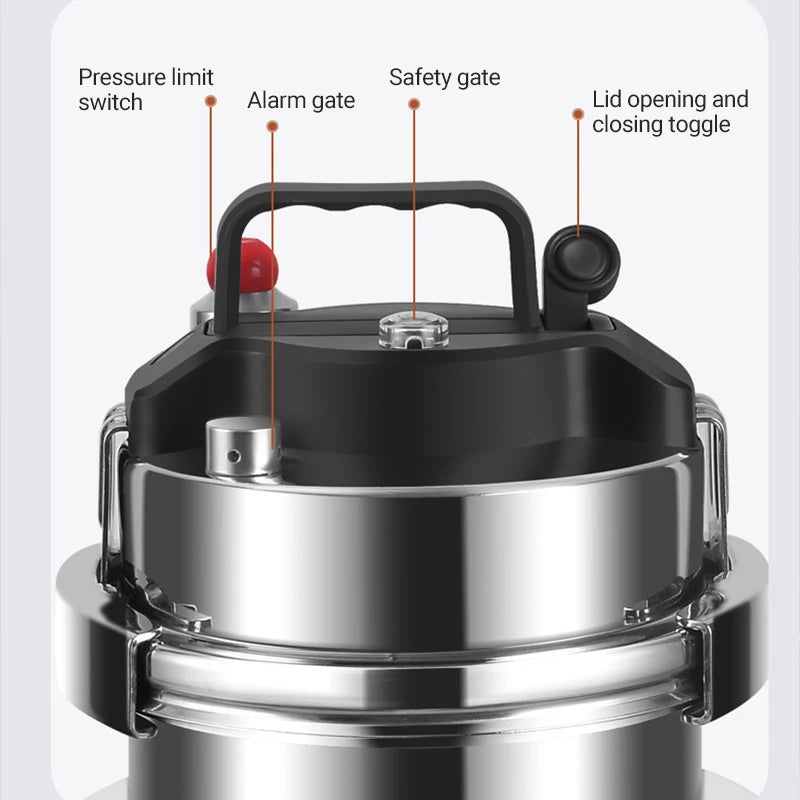 2.0L Non stick Pressure Pot Outdoor Portable Micro Pressure Pot Kitchen Pressure Pot Household Mini Pressure Pot