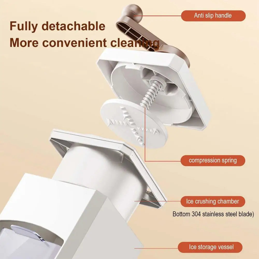 Summer Home Essential Hand Crank Ice Crusher Small Shaved Ice Machine Manual Ice Machine Store Smoothie Making Ice Crusher