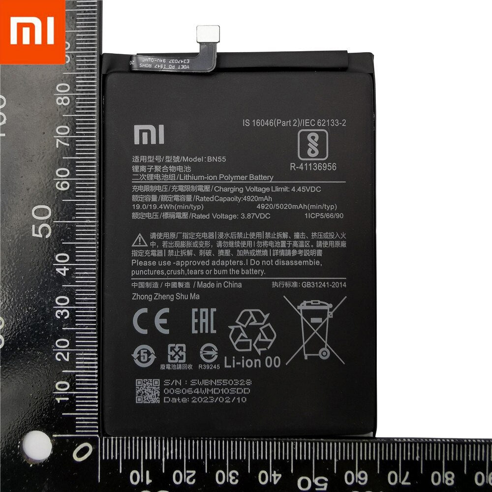 100% Original 5020mAh BN53 BN54 BN55 Replacement Battery For Xiaomi Redmi Note 9 Pro 9S Bateria Mobile Phone Batteries Tools
