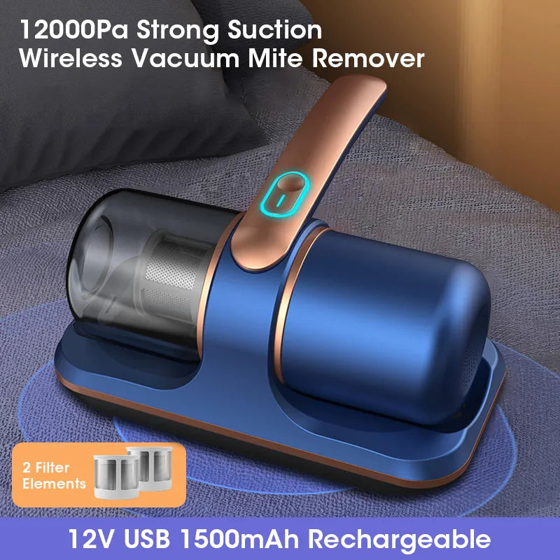 Mattress Dust Vacuum Cleaner Cordless Handheld UV Cleaner 12KPa Powerful Suction Cleaning Bed Pillow Clothes Sofa Free Shipping