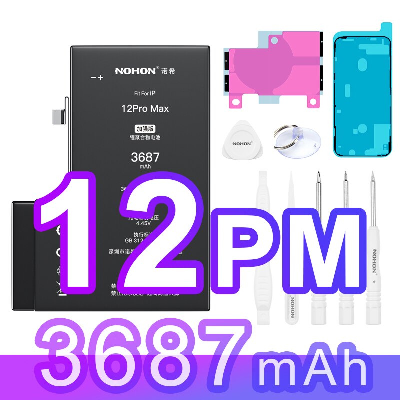 NOHON High Capacity Battery for iPhone 11 Pro Max Phone Bateria for iPhone 12 13 X XR XS Max SE 2020 SE2 6 6S 7 8 Plus