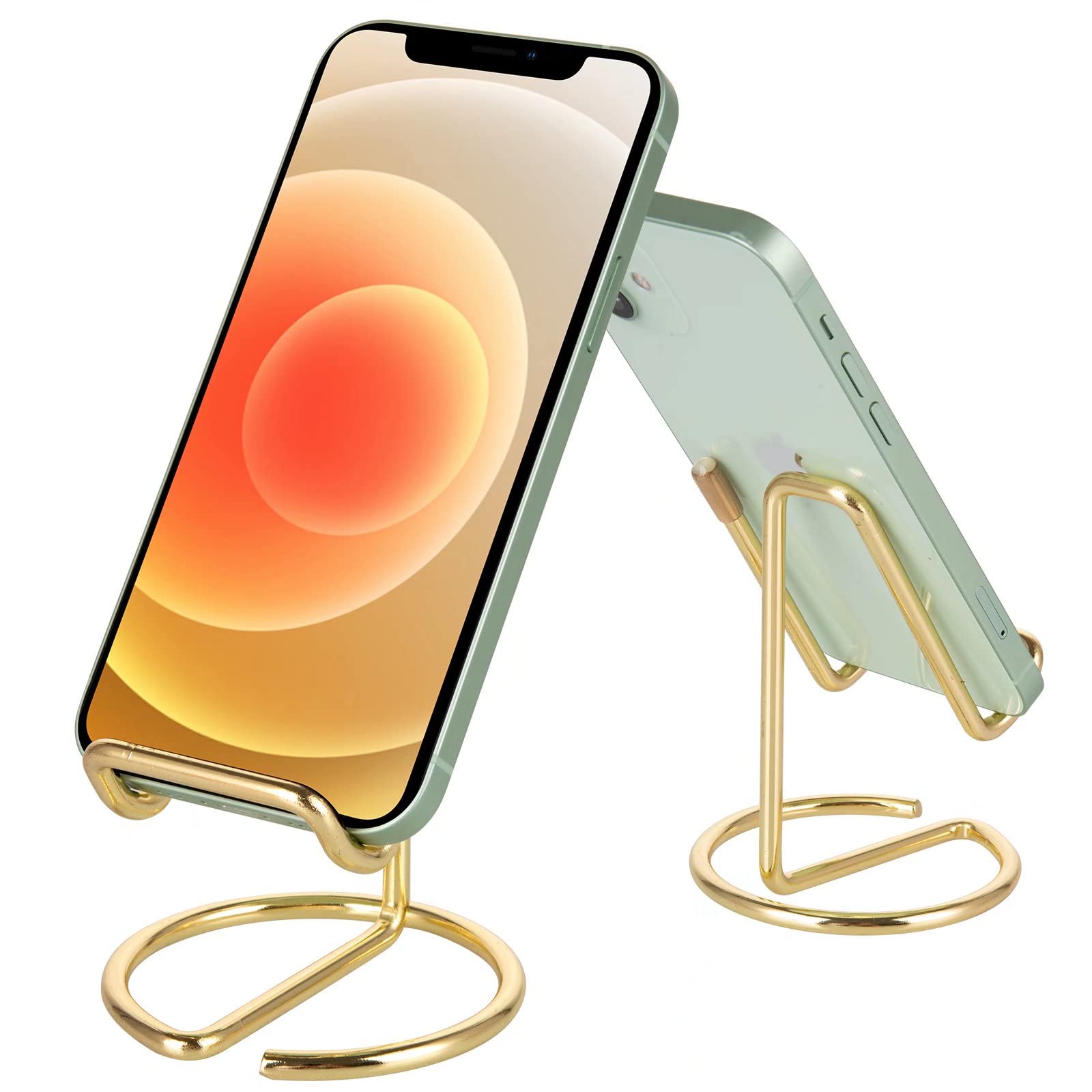 Cell Phone Stand for Desk, Business Card Holder,Cute Metal Cell Phone Stand, Metal Wire Cellphone Cradle Dock for Phone Tablet