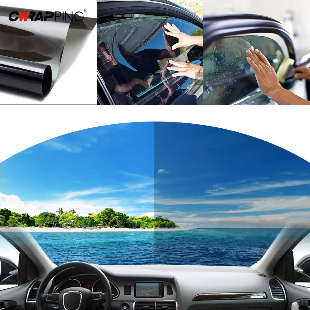 Car Window Tint Film Summer Solar UV Protector Tint Tinting Film for Cars Window Privacy Film 50cmX300cm Sun Shade Film