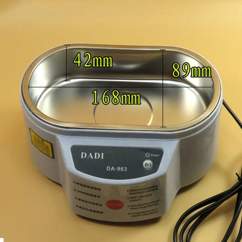 Double Powers Ultrasonic Jewelry Cleaner Bath for Watches Contact Lens Glasses Denture Teeth Electric Makeup Razor Brush Cleaner