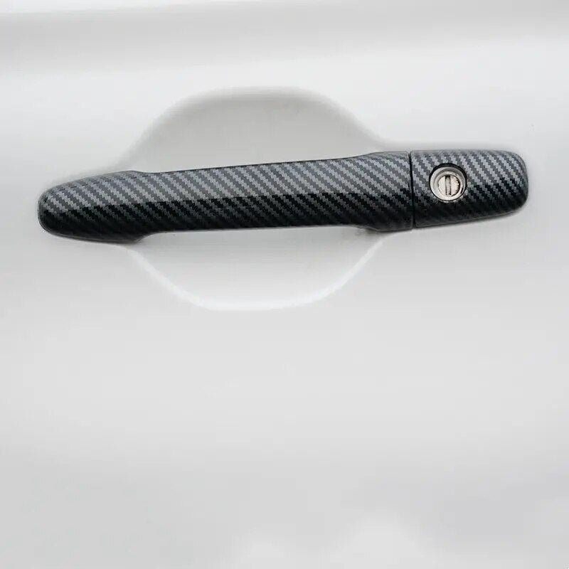 For Mitsubishi Lancer 2008-2020 Glossy Black Carbon Fiber Chrome Car Door Handle Cover Trim Sticker Styling Auto Accessories