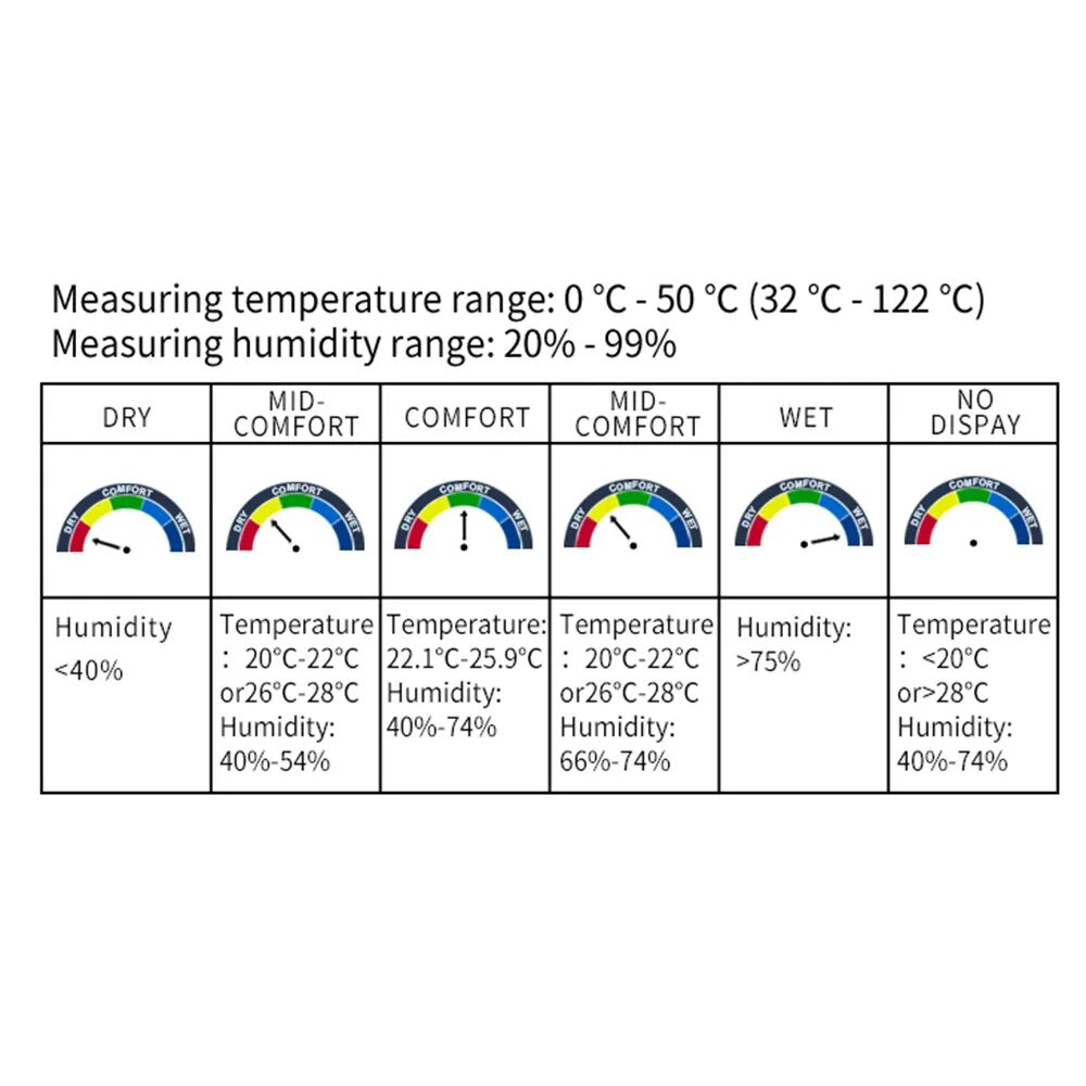 LCD Touch Screen Electronic Digital Temperature Humidity Meter Indoor Outdoor Thermometer Hygrometer Weather Station Clock