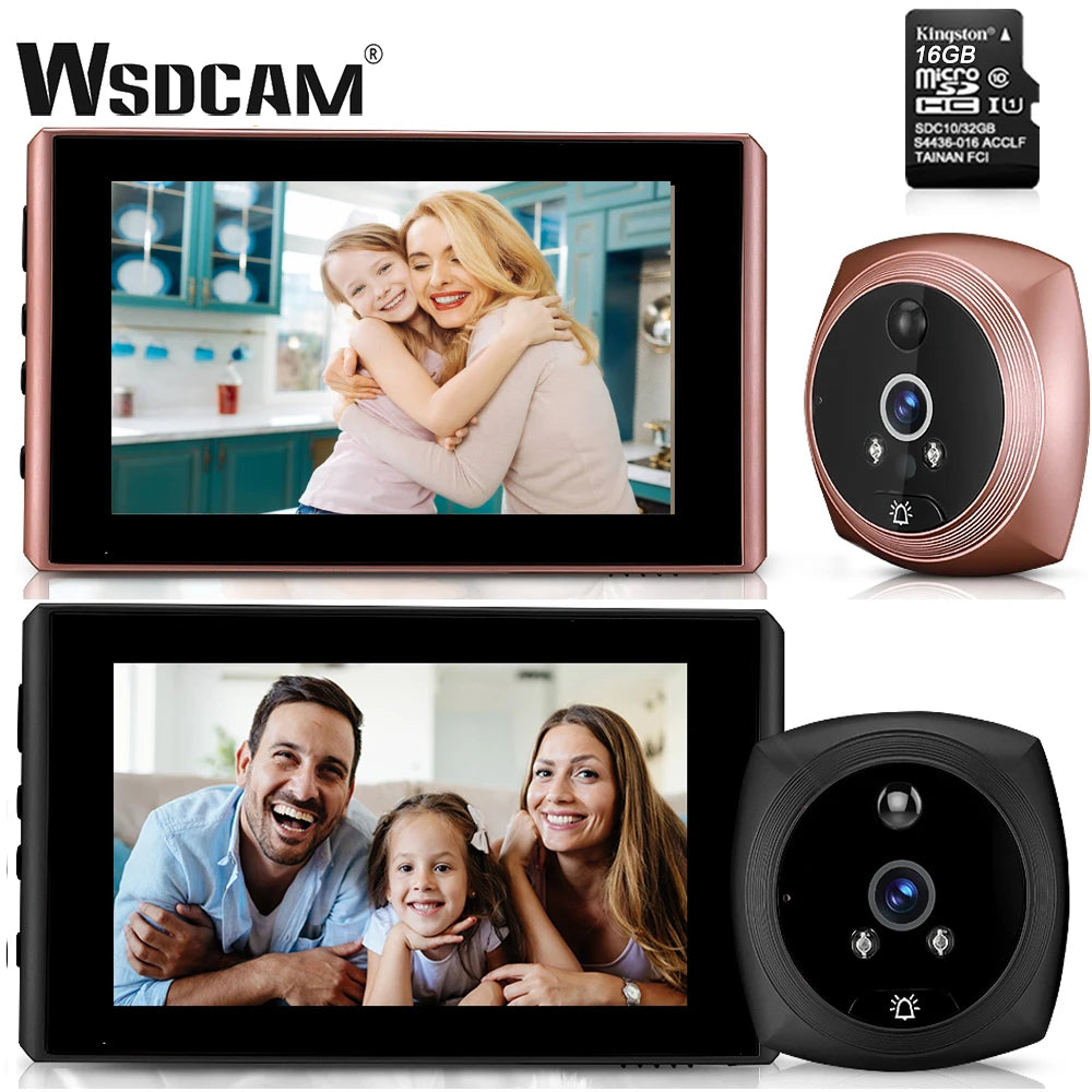Wsdcam 4.3 Inch Doorbell Peephole Video Camera Video-eye Motion Detection Monitor Digital Doorbell Door Viewer PIR Night Vision