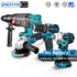 4Pcs Brushless Tools Set 172 Electric Drill + 2in1 Impact Wrench + Angle Grinder Polishing Grinding+ Electric Hammer NO Battery