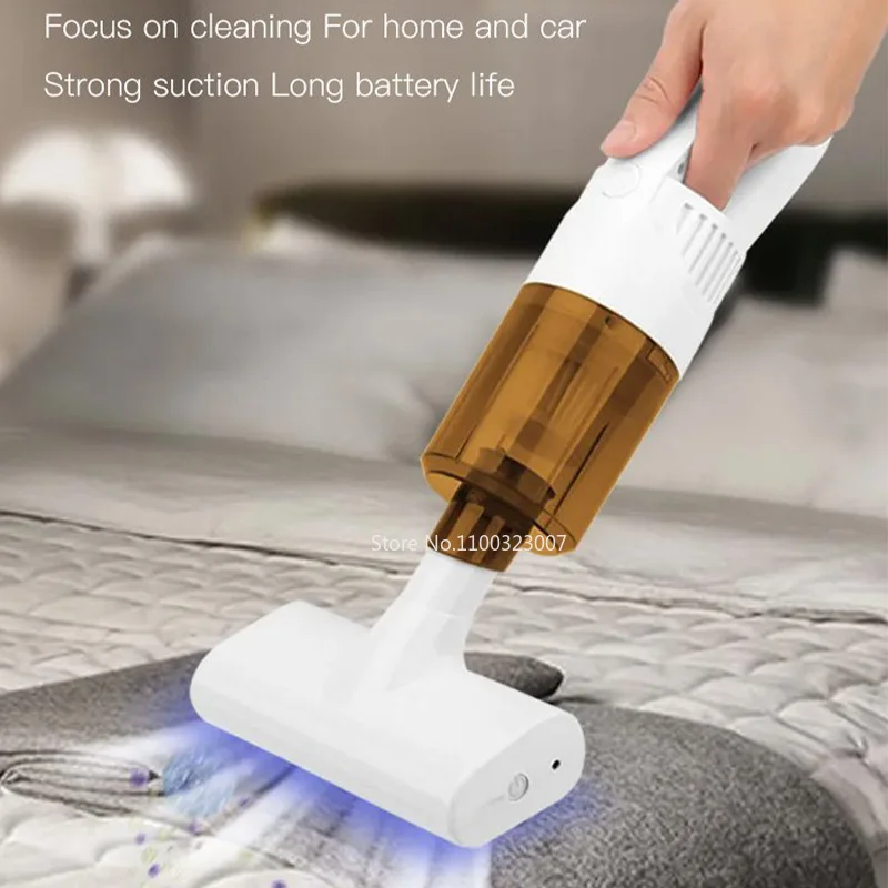 10000Pa Strong Suction Mite Remover Multi-functional Wireless Bed Vacuum Cleaner Double Filter Anti-dust Cleaning Appliances
