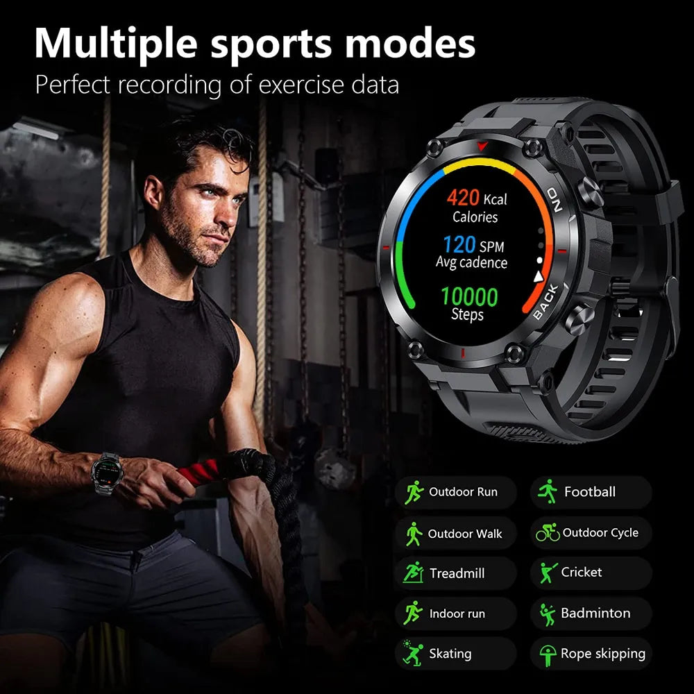 MELANDA Military GPS Smart Watch Men 360*360 HD Screen Heart Rate IP68 Waterproof Sports SmartWatch For Xiaomi Android IOS K37